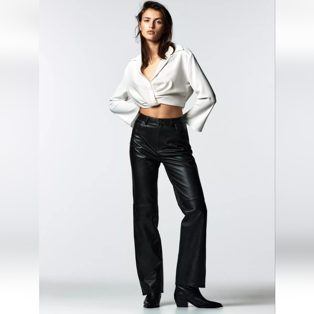 Zara Pleated Cropped Shirt